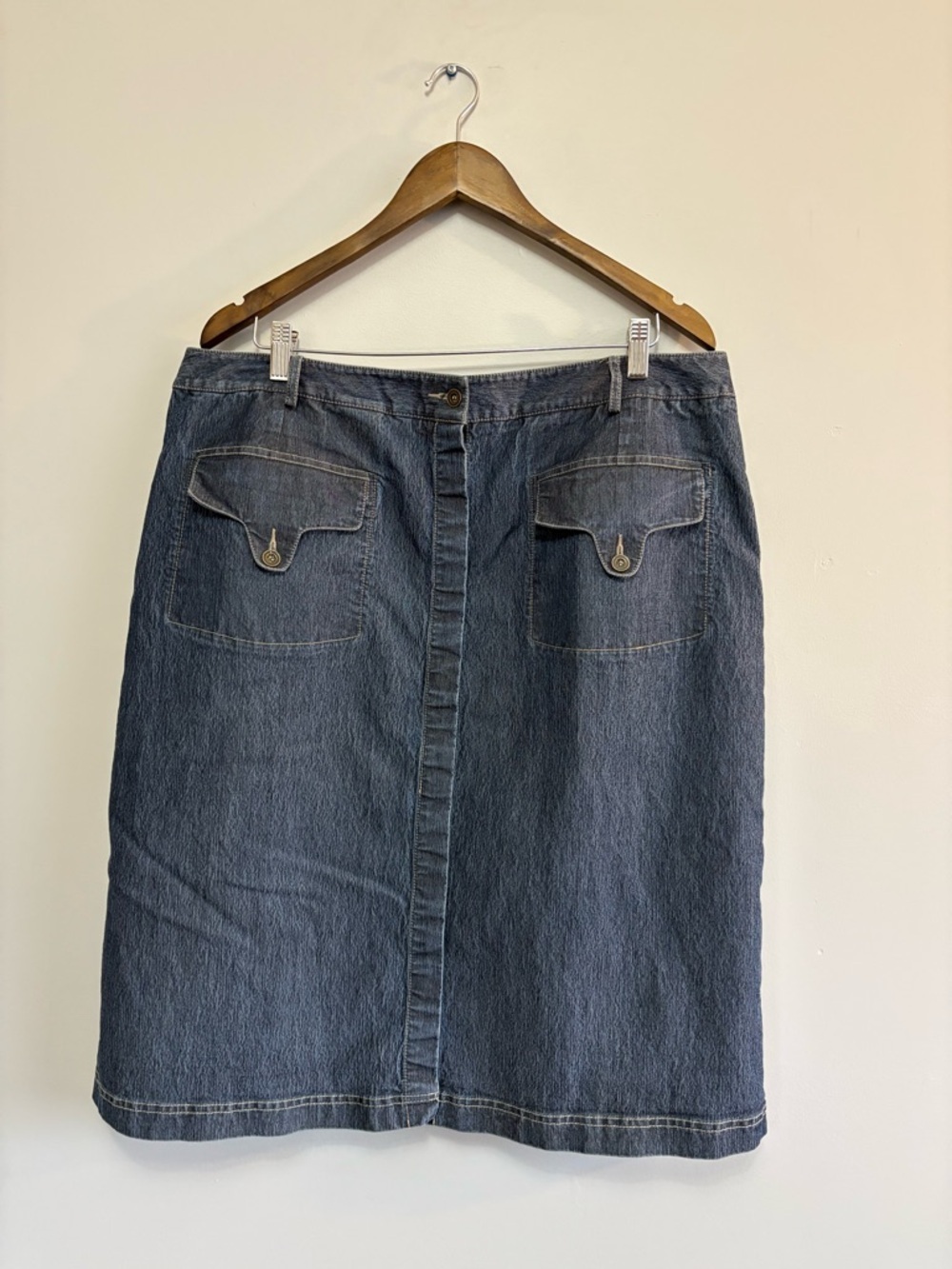 Vintage Style Tilley Classic Blue Denim Pocket Skirt Size 16 Plus Size